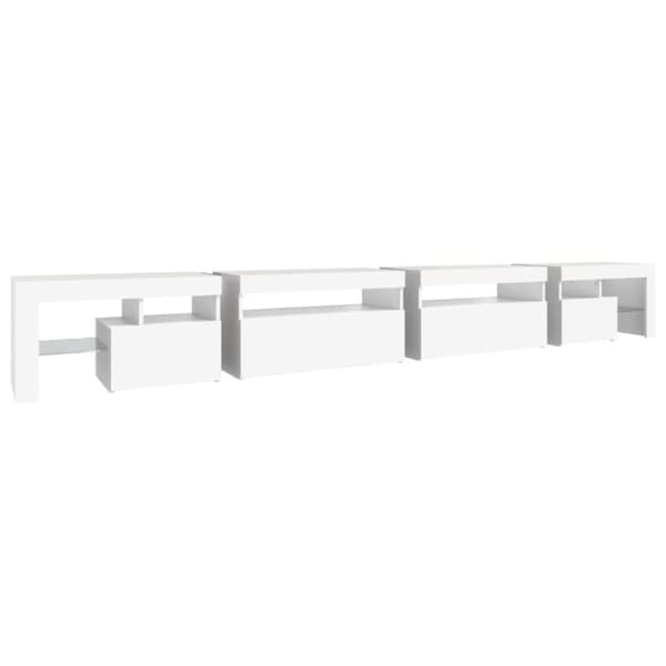 The Living Store Tv-bänk med LED-belysning vit 290x36,5x40 cm -  TV-bänkar