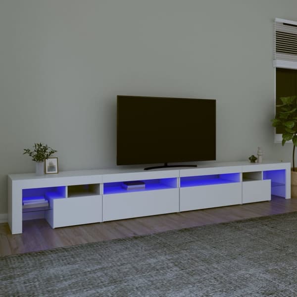 The Living Store Tv-bänk med LED-belysning vit 290x36,5x40 cm -  TV-bänkar