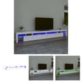 Miniatyrbild 1 av 11: The Living Store Tv-bänk med LED-belysning vit 290x36,5x40 cm -  TV-bänkar