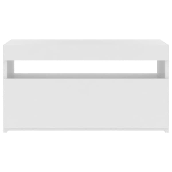 The Living Store tv-bord med LED-lys 75x35x40 cm hvid højglans -  TV-møbler