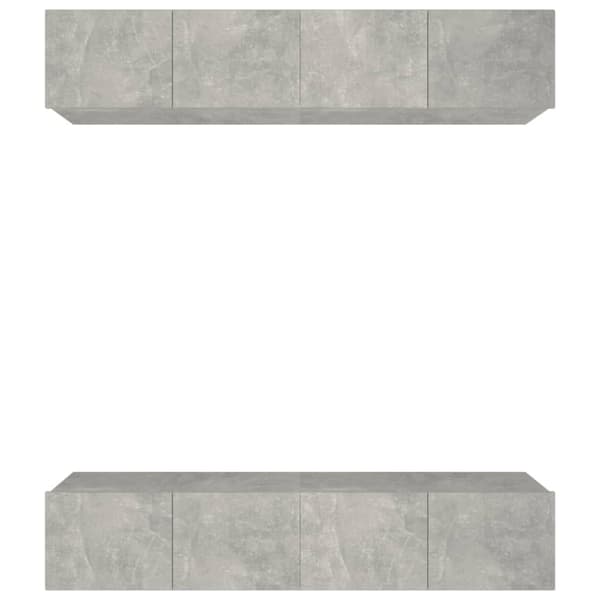 The Living Store TV-kaapit 4 kpl betoninharmaa 80x30x30 cm tekninen puu - TV-tasot