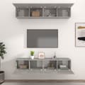 Pikkukuva 4 / 11: The Living Store TV-kaapit 4 kpl betoninharmaa 80x30x30 cm tekninen puu -  TV-tasot