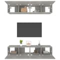 Pikkukuva 6 / 11: The Living Store TV-kaapit 4 kpl betoninharmaa 80x30x30 cm tekninen puu -  TV-tasot