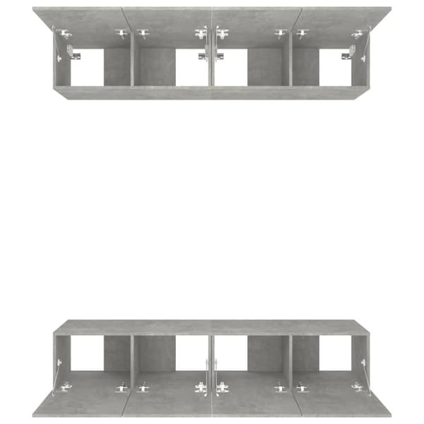 The Living Store TV-kaapit 4 kpl betoninharmaa 80x30x30 cm tekninen puu - TV-tasot