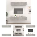 Pikkukuva 1 / 11: The Living Store TV-kaapit 4 kpl betoninharmaa 80x30x30 cm tekninen puu -  TV-tasot