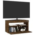 Miniatyrbillede 7 af 11: The Living Store tv-bord med LED-lys 75x35x40 cm røget egetræsfarve -  TV-møbler