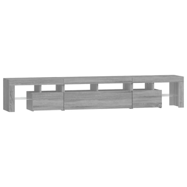 The Living Store tv-skab med LED-lys 230x36,5x40 cm grå sonoma-eg -  TV-møbler
