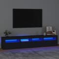 Miniatyrbild 2 av 11: The Living Store Tv-bänk med LED-belysning svart 210x35x40 cm -  TV-bänkar