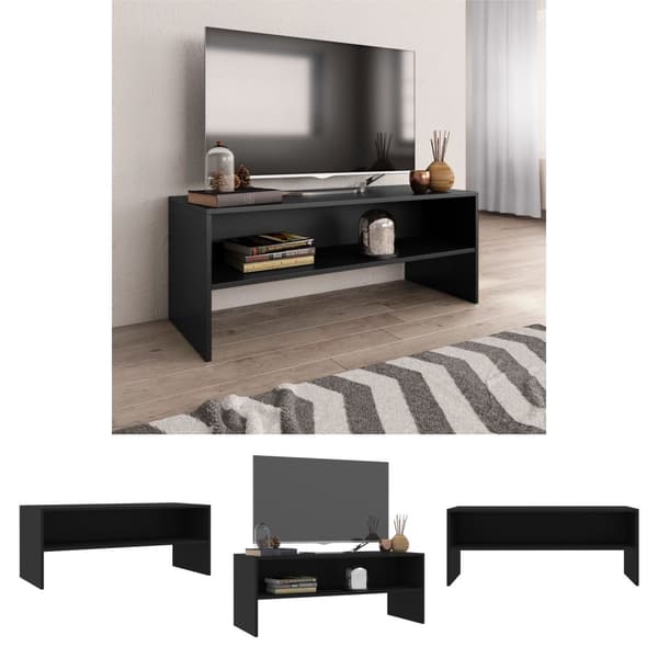 The Living Store TV-bänk svart 100x40x40 cm konstruerat trä -  TV-bänkar
