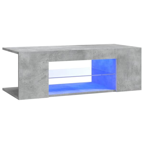 The Living Store TV-bänk med LED-belysning betonggrå 90x39x30 cm - TV-bänkar