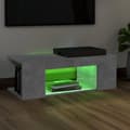 Miniatyrbild 6 av 11: The Living Store TV-bänk med LED-belysning betonggrå 90x39x30 cm -  TV-bänkar