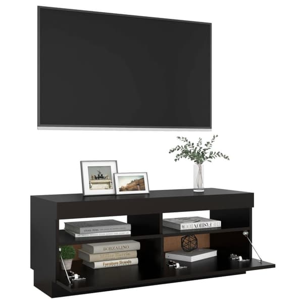 The Living Store tv-skab med LED-lys 100x35x40 cm sort -  TV-møbler