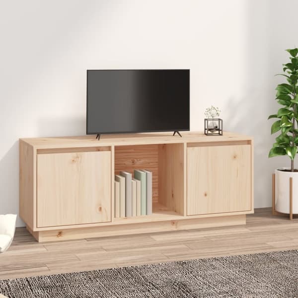 The Living Store tv-bord 110,5x35x44 cm massivt fyrretræ -  TV-møbler