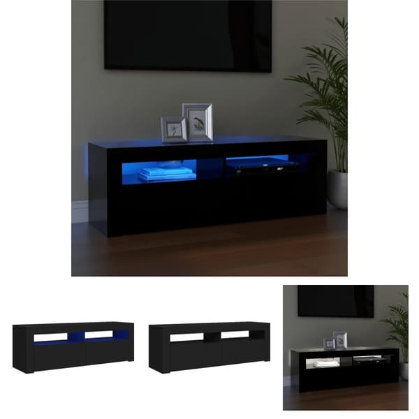 The Living Store TV-taso LED-valoilla musta 120x35x40 cm -  TV-tasot