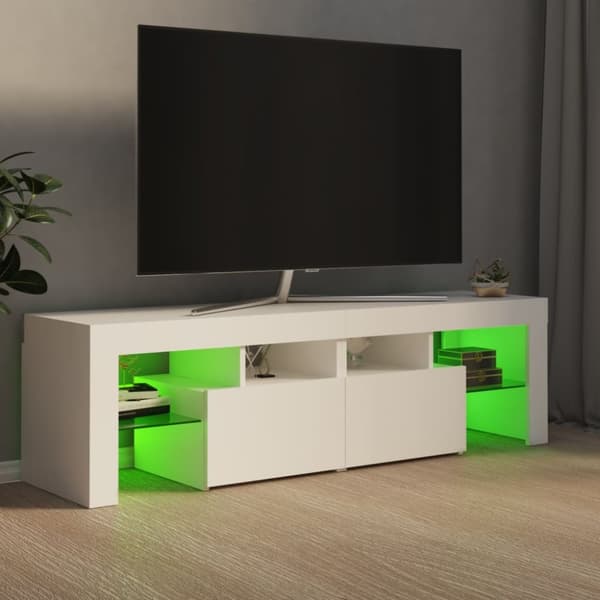 The Living Store TV-taso LED-valoilla valkoinen 140x36,5x40 cm - TV-tasot