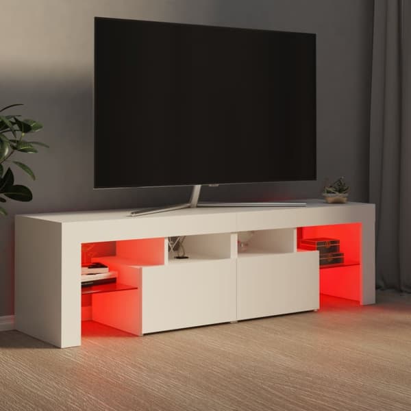 The Living Store TV-taso LED-valoilla valkoinen 140x36,5x40 cm - TV-tasot