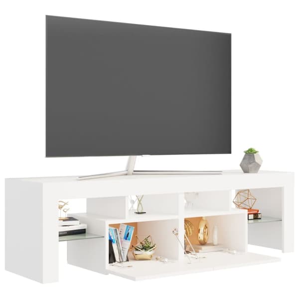The Living Store TV-taso LED-valoilla valkoinen 140x36,5x40 cm - TV-tasot