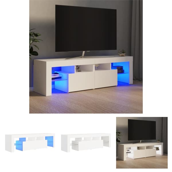 The Living Store TV-taso LED-valoilla valkoinen 140x36,5x40 cm -  TV-tasot