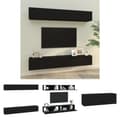 Miniatyrbillede 1 af 9: The Living Store væghængte tv-skabe 4 stk. 100x30x30 cm sort -  TV-møbler