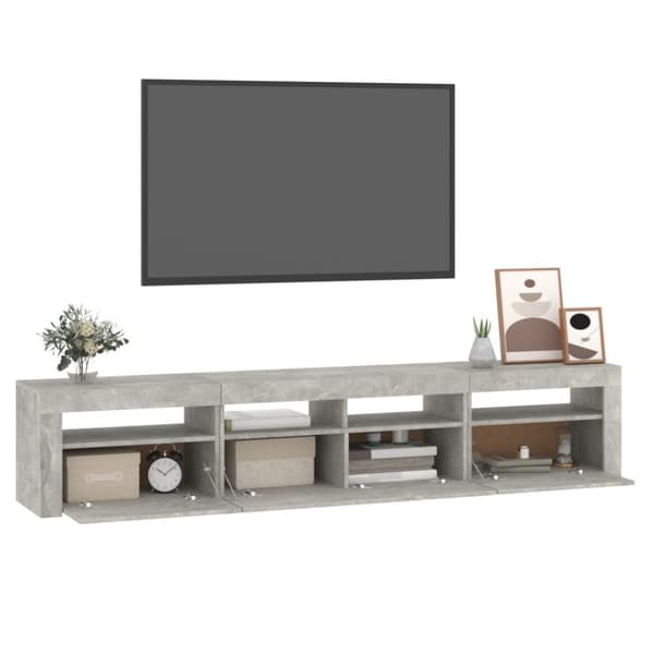 The Living Store TV-taso LED-valoilla betoninharmaa 210x35x40 cm -  TV-tasot
