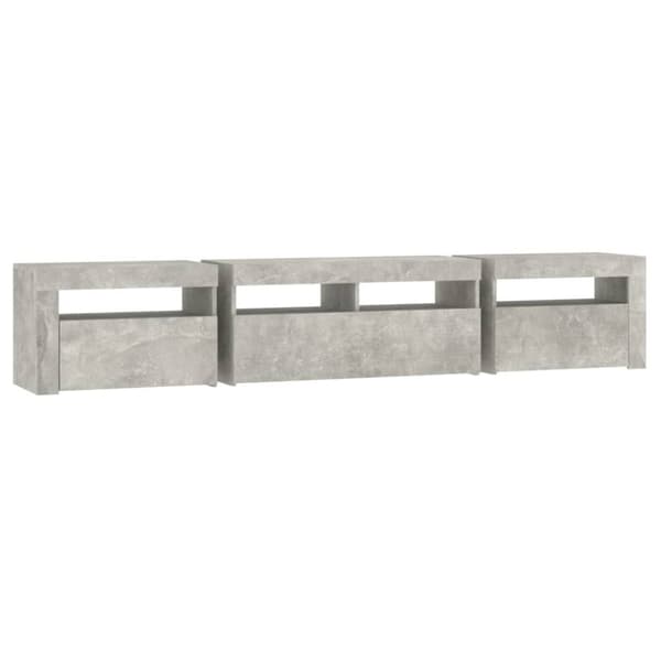The Living Store TV-taso LED-valoilla betoninharmaa 210x35x40 cm -  TV-tasot