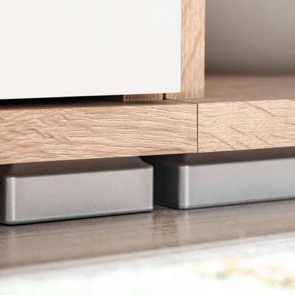 The Living Store TV-möbel med LED-belysning sonoma-ek och vit -  TV-bänkar