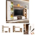 Miniatyrbild 1 av 11: The Living Store TV-möbel med LED-belysning sonoma-ek och vit -  TV-bänkar