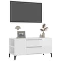 Pikkukuva 5 / 11: The Living Store TV-taso korkeakiilto valkoinen 102x44,5x50 cm tekninen puu -  TV-tasot