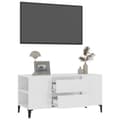 Pikkukuva 6 / 11: The Living Store TV-taso korkeakiilto valkoinen 102x44,5x50 cm tekninen puu -  TV-tasot
