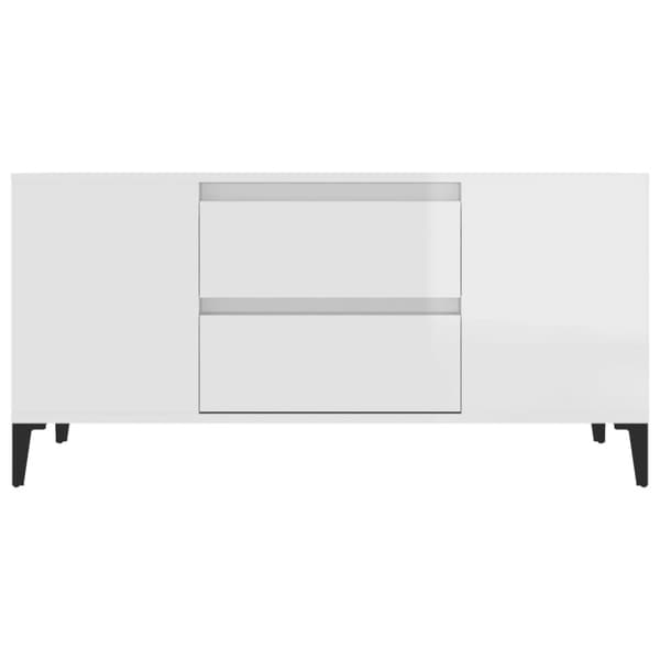 The Living Store TV-taso korkeakiilto valkoinen 102x44,5x50 cm tekninen puu - TV-tasot