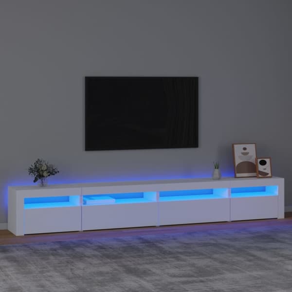 The Living Store tv-skab med LED-lys 270x35x40 cm hvid - TV-møbler
