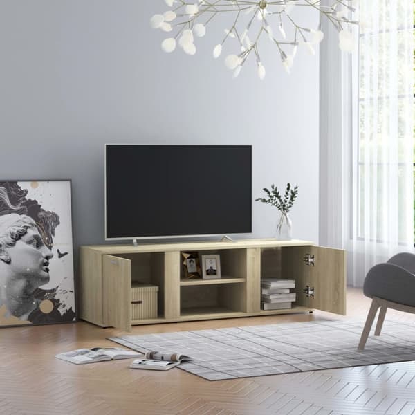 The Living Store tv-bord 120x34x37 cm konstrueret træ sonoma-eg - TV-møbler