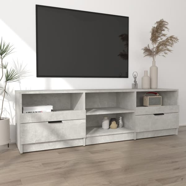 The Living Store Tv-bänk betonggrå 150x33,5x45 cm konstruerat trä - TV-bänkar