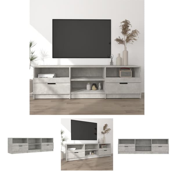 The Living Store tv-bord 150x33,5x45 cm konstrueret træ betongrå -  TV-møbler