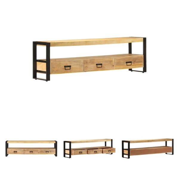 The Living Store TV-bänk 150x30x45 cm massivt mangoträ - TV-bänkar
