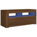 Pikkukuva 3 / 11: The Living Store TV-taso LED-valoilla ruskea tammi 90x35x40 cm -  TV-tasot