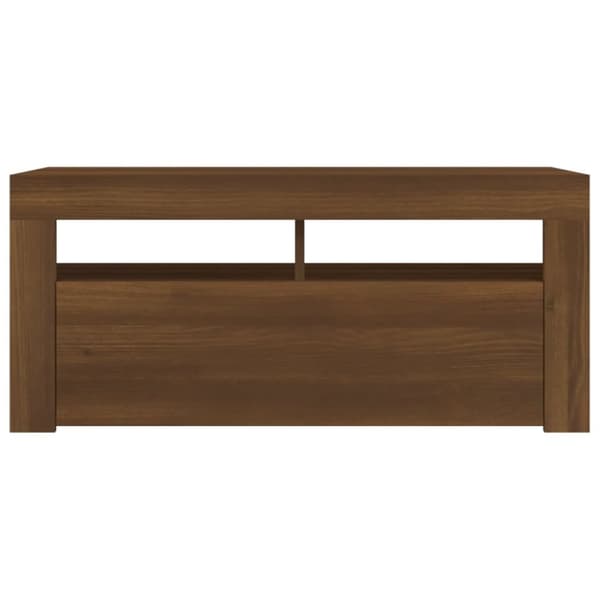 The Living Store TV-taso LED-valoilla ruskea tammi 90x35x40 cm - TV-tasot