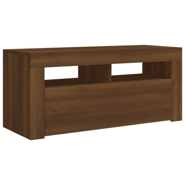 The Living Store TV-taso LED-valoilla ruskea tammi 90x35x40 cm - TV-tasot