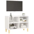 Miniatyrbild 4 av 8: The Living Store TV-bänk med massiva ben vit 69,5x30x50 cm -  TV-bänkar
