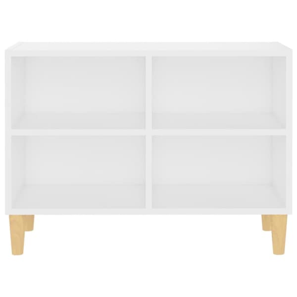 The Living Store TV-bänk med massiva ben vit 69,5x30x50 cm - TV-bänkar