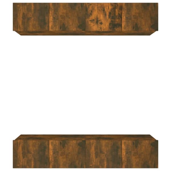 The Living Store tv-skabe 4 stk. 80x30x30 cm konstrueret træ røget egetræsfarve - TV-møbler