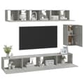 Miniatyrbild 4 av 9: The Living Store Tv-skåp 6 delar betonggrå konstruerat trä -  TV-bänkar