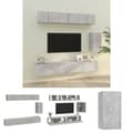 Miniatyrbild 1 av 9: The Living Store Tv-skåp 6 delar betonggrå konstruerat trä -  TV-bänkar