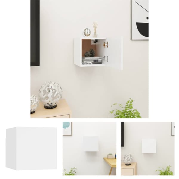 The Living Store væghængt tv-skab 30,5x30x30 cm hvid -  TV-møbler
