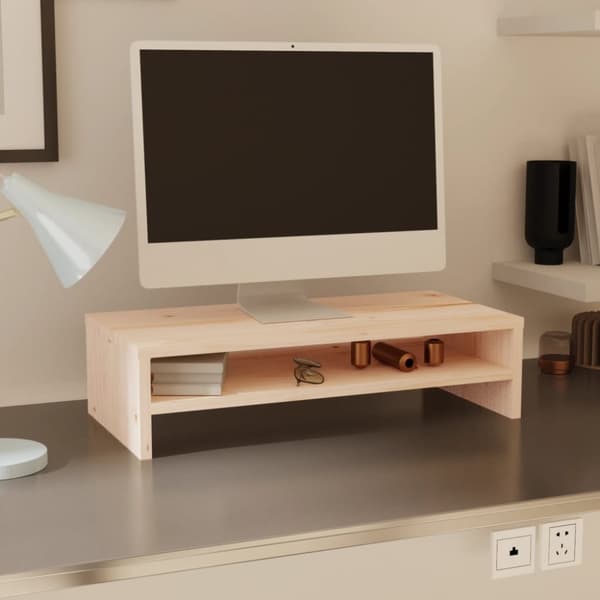 The Living Store skærmholder 50x24x13 cm massivt fyrretræ - TV-møbler