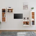 Pikkukuva 4 / 10: The Living Store TV-tasot 4 kpl valkoinen täysi mänty -  TV-tasot