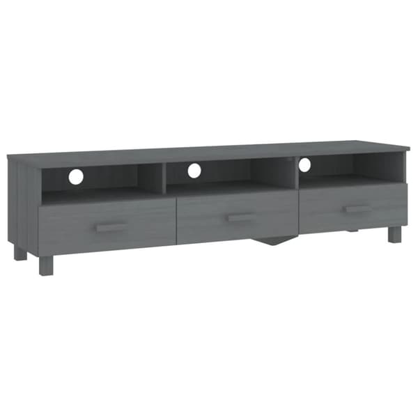 The Living Store tv-skab HAMAR 158x40x40 cm massivt fyrretræ mørkegrå -  TV-møbler
