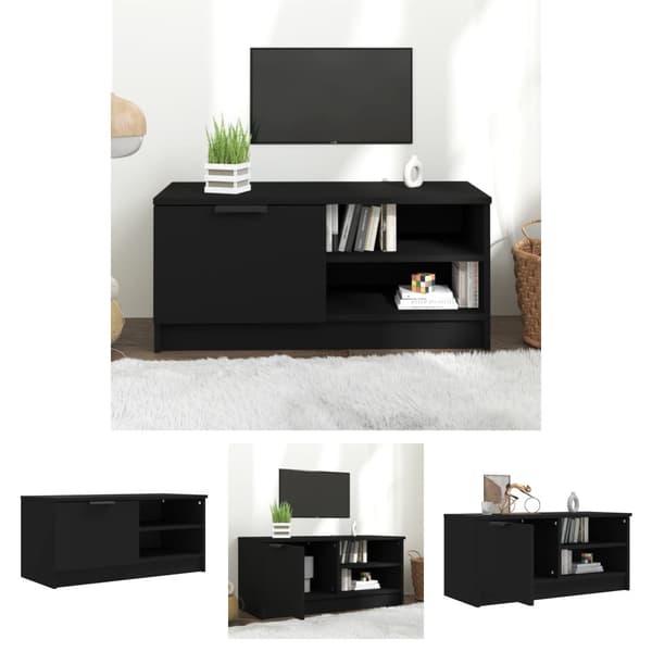 The Living Store Tv-bänk svart 80x35x36,5 cm konstruerat trä -  TV-bänkar