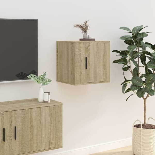 The Living Store væghængte tv-skabe 2 stk. 40x34,5x40 cm sonoma-eg - TV-møbler