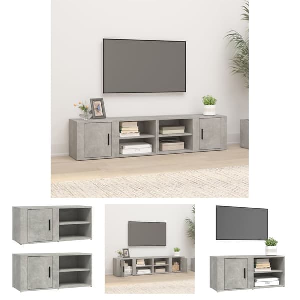 The Living Store TV-skåp 2 st betonggrå 80x31,5x36 cm konstruerat trä -  TV-bänkar